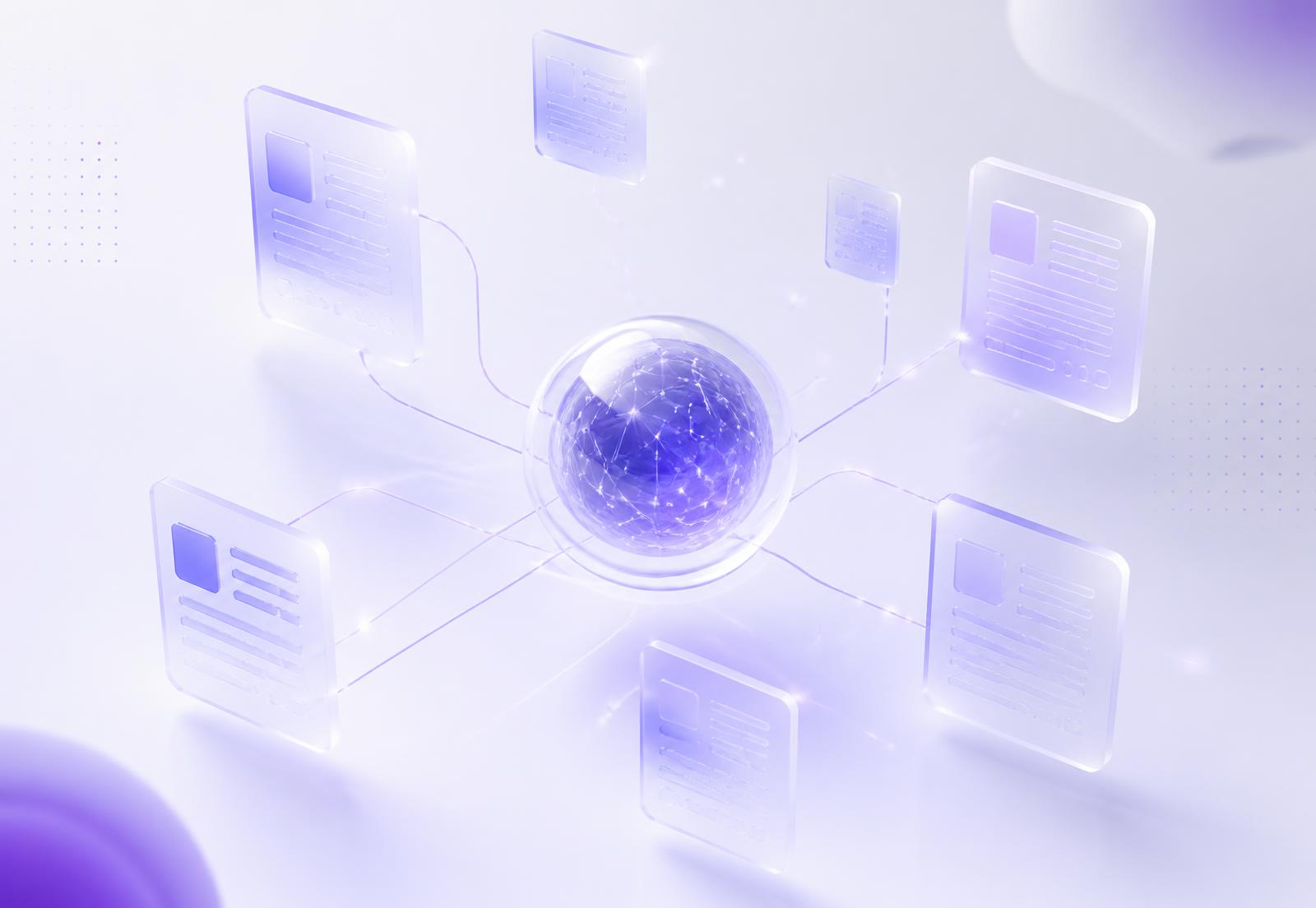 Documents linked to a central AI knowledge index